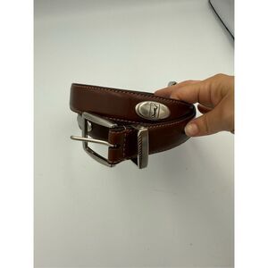 PGA Tour Mens Brown Top Grain Leather Golf Metal Concho Belt Size 40